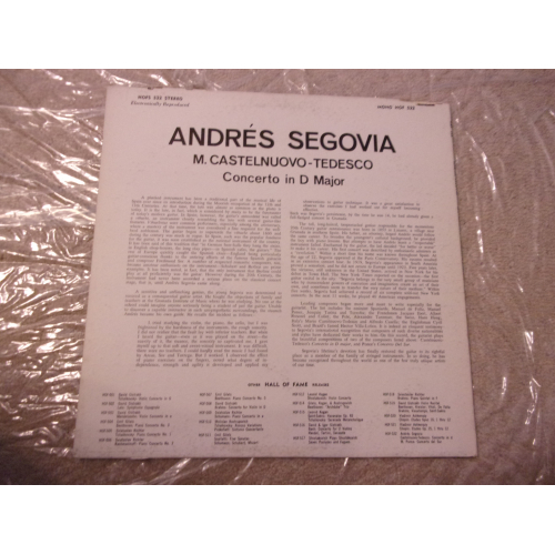 ANDRES SEGOVIA - CONCERTO IN D MAJOR - Vinyl - LP