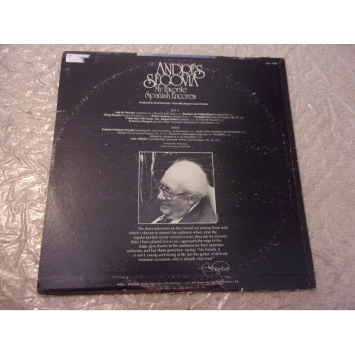 ANDRES SEGOVIA - MY FAVORITE SPANISH ENCORES - Vinyl - LP