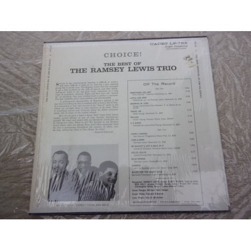 RAMSEY LEWIS TRIO - CHOICE   THE BEST OF THE RAMSEY LEWIS TRIO - Vinyl - LP