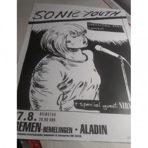 SONIC YOUTH / NIRVANA - Original CONCERT POSTER 1991 - Books & Others - Poster