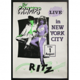 THE CRAMPS - LIVE AT RITZ 1986 Orig. SILKSCREENED POSTER