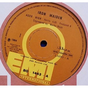 IRON MAIDEN  - ACES HIGH Bolivia7" - Vinyl - 7"