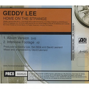 Geddy Lee - Home On The Strange (Promo) - CD - Single