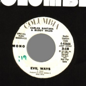 Carlos Santana & Buddy Miles - Evil Way Stereo / Mono - 45 - Vinyl - 45''