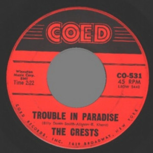 Crests - Trouble In Paradise - 45 - Vinyl - 45''