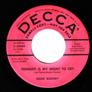 Eddie Rooney - Tonight Is My Night To Cry / Put Together - 45 - Vinyl - 45''