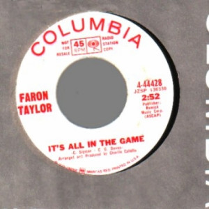 Faron Taylor - Blue Eyed Soul / It's All In The Game - 45 - Vinyl - 45''