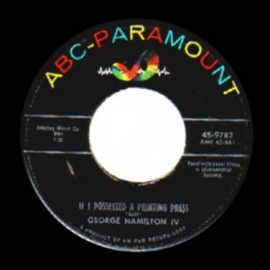 George Hamilton Iv - Only One Love / If I Possessed A Printing Press - 45 - Vinyl - 45''