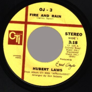 Hubert Laws - Love Story (theme From / Fire And Rain) - 45 - Vinyl - 45''