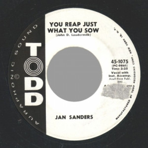 Jan Sanders - Teenagers Three / You Reap Just What You Sow - 7 - Vinyl - 7"