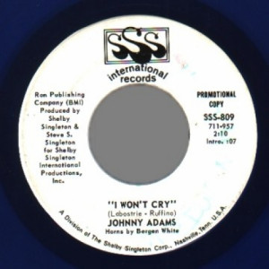 Johnny Adams - I Won't Cry / I Won't Cry - 45 - Vinyl - 45''