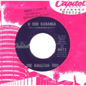 Kingston Trio - Where Have All The Flowers Gone / O Ken Karanga - 45 - Vinyl - 45''