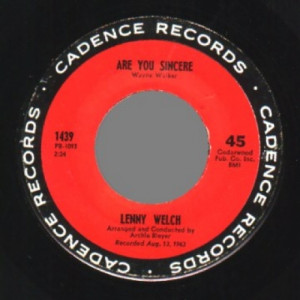 Lenny Welch - Since I Fell For You / Are You Sincere - 45 - Vinyl - 45''