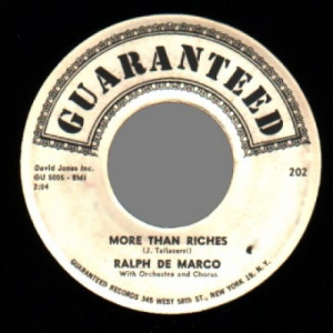 Ralph De Marco & The Paramounts - Old Shep / More Than Riches - 45 - Vinyl - 45''