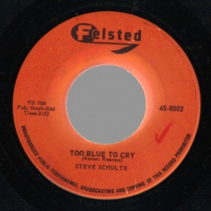 Steve Schulte - Too Blue To Cry / Paying The Piper - 45 - Vinyl - 45''