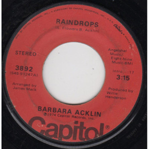 Barbara Acklin - Raindrops / Here You Come Again [Vinyl] - 7 Inch 45 RPM - Vinyl - 7"