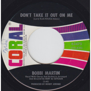 Bobbi Martin - Don't Take It Out On Me / Something On My Mind [Vinyl] - 7 Inch 45 RPM - Vinyl - 7"