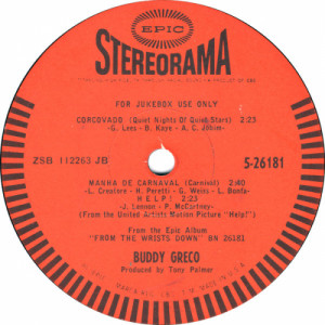 Buddy Greco - From The Wrists Down [Vinyl] - 7 Inch 33 1/3 RPM - Vinyl - 7"