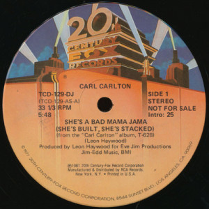 Carl Carlton - She's A Bad Mama Jama (She's Built She's Stacked) [Vinyl] - 12 Inch 33 1/3 RPM - Vinyl - 12" 