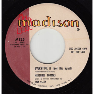 Herschel Thomas - Everytime (I Feel His Spirit) / On My Own [Vinyl] - 7 Inch 45 RPM - Vinyl - 7"