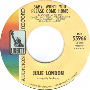 Julie London - Baby Won't You Please Come Home / Mickey Mouse March [Vinyl] - 7 Inch 45 RPM - Vinyl - 7"
