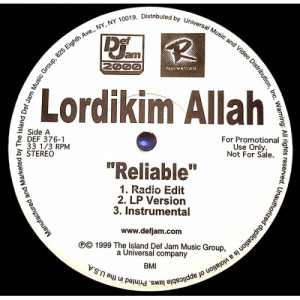 Lordikim Allah - Reliable [Record] - 12 Inch 33 1/3 RPM - Vinyl - 12" 