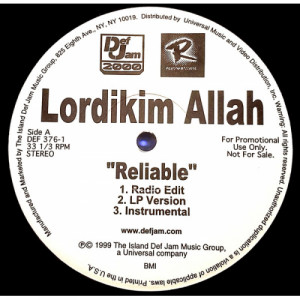 Lordikim Allah - Reliable [Vinyl] - 12 Inch 33 1/3 RPM - Vinyl - 12" 
