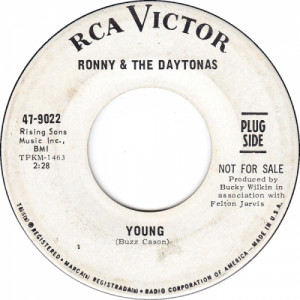 Ronny & The Daytonas - Young / Winter Weather [Vinyl] - 7 Inch 45 RPM - Vinyl - 7"