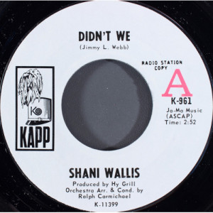 Shani Wallis - Didn't We / I Remember Loving You (Se Stasera Sono Qui) [Vinyl] - 7 Inch 45 RPM - Vinyl - 7"