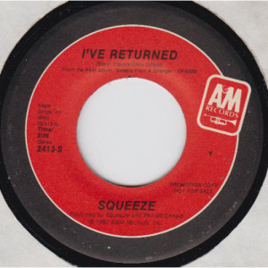 Squeeze - I've Returned / When The Hangover Strikes [Vinyl] - 7 Inch 45 RPM - Vinyl - 7"