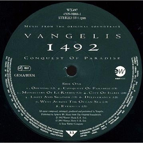 Vangelis - 1492 – Conquest Of Paradise (Music From The Original Soundtr - Vinyl - LP