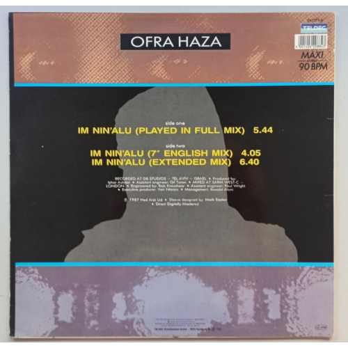 Ofra Haza â - Im Nin'alu (played In Full Mix) - 12 - Vinyl - 12" 