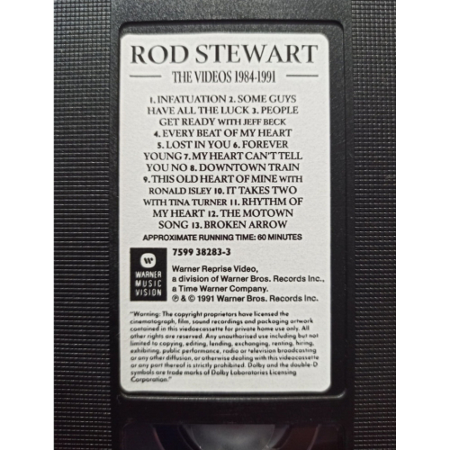 Rod Stewart - The Videos 1984-1991 - VideoPAL - VHS - VHS