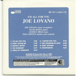 joe lovano - Im all for you PROMO CDS - CD - Album