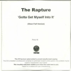 the rapture - gotta get myself into it ACETATE CD - CD - CDr