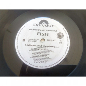 FISH - Internal Exile (Karaoke Mix)/ Carnival Man/ Internal Exile (PROMO in black blank - Vinyl - 12" 