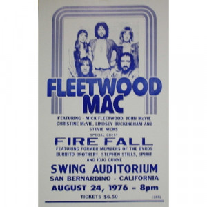 Fleetwood Mac & Fire Fall - Swing Auditorium 1976 - Concert Poster - Books & Others - Poster