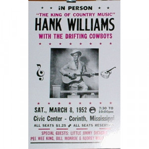 Hank Williams - Civic Center - Concert Poster - Books & Others - Poster