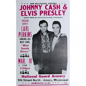 Johnny Cash & Elvis Presley - National Guard Army 1956 - Concert Poster - Books & Others - Poster