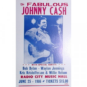 Johnny Cash - Radio City Music Hall 1986 - Concert Poster - Books & Others - Poster