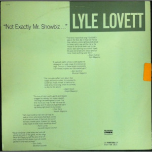 Lyle Lovett - Not Exactly Mr. Showbiz - LP - Vinyl - LP