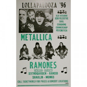 Metallica & Ramones - Lollapalooza 1996 - Concert Poster - Books & Others - Poster