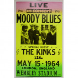 Moody Blues & The Kinks - Wembley Stadium - Concert Poster