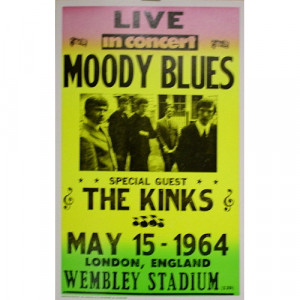 Moody Blues & The Kinks - Wembley Stadium - Concert Poster - Books & Others - Poster