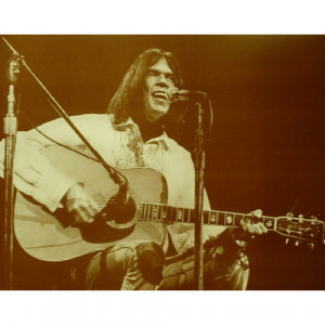 Neil Young - At The Microphone - Sepia Print - Books & Others - Others