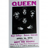 Queen & Mott the Hoople - Denver 1974 - Concert Poster