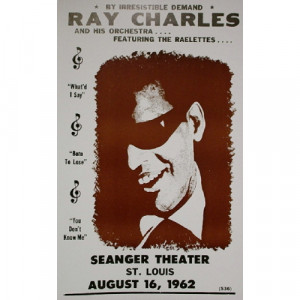 Ray Charles - Seanger Theater 1962 - Concert Poster - Books & Others - Poster