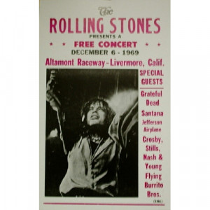 Rolling Stones - Altamont Raceway - Concert Poster - Books & Others - Poster
