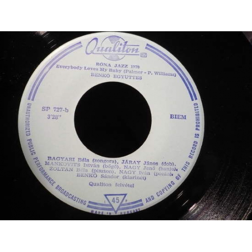 Benko Dixieland Band - Rona Jazz 1970: Barbara / Everybody Lloves My Baby - Vinyl - 7'' PS