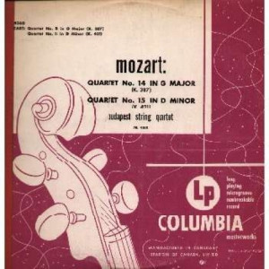 Budapest String Quartet - Mozart: String Quartets No. 14 & 15. - Vinyl - LP